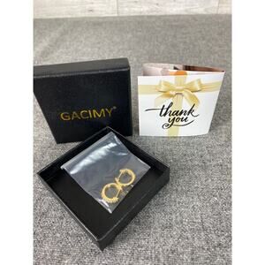 GACIMY 14K GOLD PLATED Huggie Earrings CZ Hypoallergenic Small Hoops New Box
